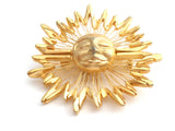 Sun Face Brooch Gold Tone Pin Vintage - The Jewelry Lady's Store