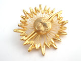 Sun Face Brooch Gold Tone Pin Vintage - The Jewelry Lady's Store