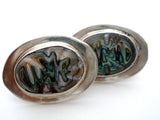 Sterling Silver Abalone Earrings Vintage - The Jewelry Lady's Store
