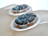 Sterling Silver Abalone Earrings Vintage - The Jewelry Lady's Store