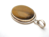 Tiger's Eye Pendant Sterling Silver Vintage - The Jewelry Lady's Store