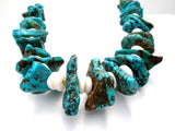 Turquoise Nuggets & Puka Shell Necklace Vintage - The Jewelry Lady's Store
