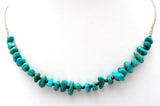 Turquoise Nugget Liquid Sterling Silver Necklace Vintage - The Jewelry Lady's Store