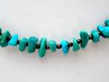 Turquoise Nugget Liquid Sterling Silver Necklace Vintage - The Jewelry Lady's Store