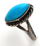 Turquoise Sterling Silver Ring Size 5 Vintage - The Jewelry Lady's Store