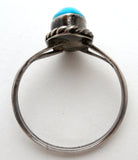 Turquoise Sterling Silver Ring Size 5 Vintage - The Jewelry Lady's Store