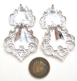 Two Tone Luggage Tag Pierced Earrings 925 - The Jewelry Lady's Store