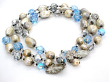 Vendome Blue Bead & Pearl Necklace Vintage - The Jewelry Lady's Store