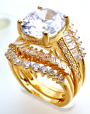 Vermeil Cubic Zirconia Ring 925 Size 8 by DK - The Jewelry Lady's Store