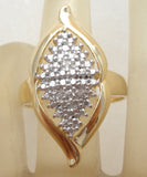Vermeil Diamond Cocktail 925 Ring Size 10 - The Jewelry Lady's Store