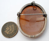 Victorian Hand Carved Cameo Pendant Brooch - The Jewelry Lady's Store