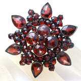 Victorian Bohemian Garnet Brooch Pin 6 Points - The Jewelry Lady's Store