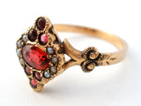 Victorian Ruby and Seed Pearl Ring Size 7.5 - The Jewelry Lady's Store