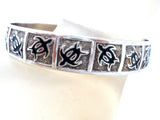 Vintage Turtle Sterling Silver Bangle Bracelet Black Enamel - The Jewelry Lady's Store