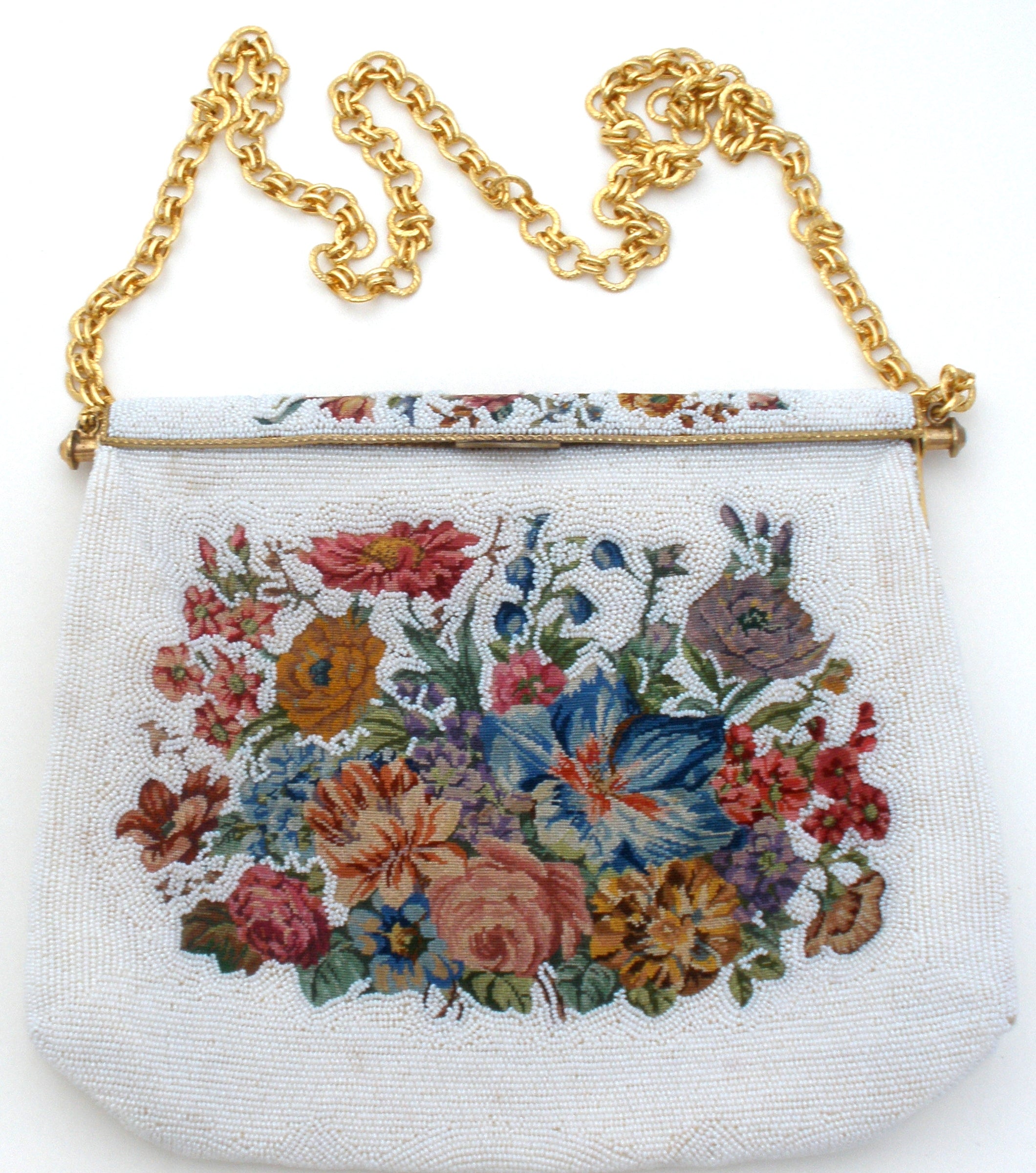 Vintage Beaded & Needlepoint Floral Purse France – The Jewelry Lady's Store