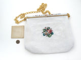 Vintage Beaded & Needlepoint Floral Purse France - The Jewelry Lady's Store