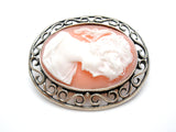 Vintage Cameo Brooch Pin Sterling Silver - The Jewelry Lady's Store