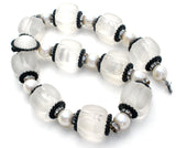 Clear Lucite Pearl & Rondelle Necklace Vintage - The Jewelry Lady's Store