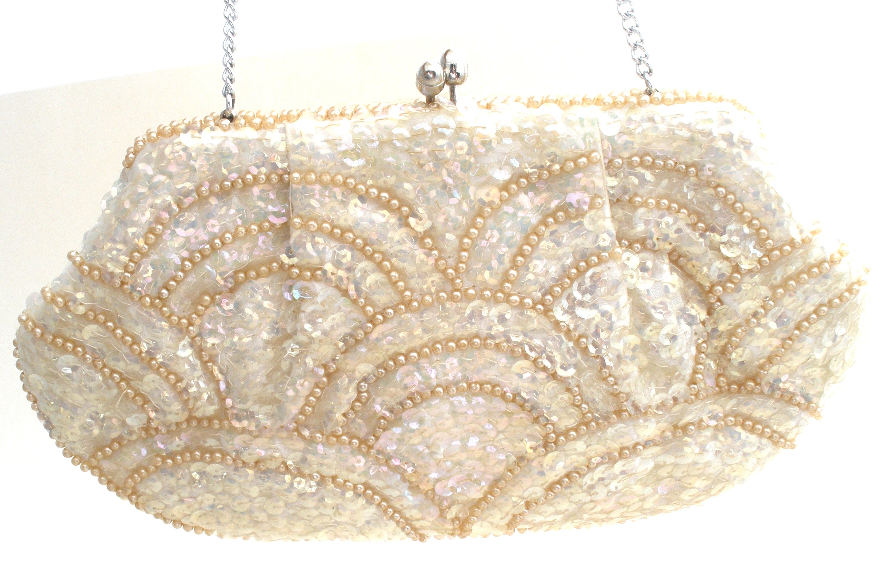 Vintage Iridescent Sequin & Pearl Purse La Regale – The Jewelry Lady's Store