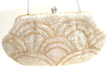 Vintage Iridescent Sequin & Pearl Purse La Regale - The Jewelry Lady's Store