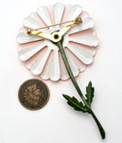 Vintage Orange Enamel Flower Brooch Pin - The Jewelry Lady's Store