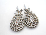 Vintage Pearl & Clear Rhinestone Earrings - The Jewelry Lady's Store