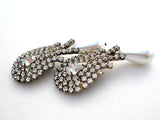 Vintage Pearl & Clear Rhinestone Earrings - The Jewelry Lady's Store