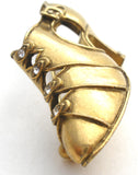 Vintage Shoe Brooch MMA Matte Gold Tone Pin - The Jewelry Lady's Store