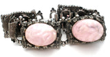 Vintage Pink Rhinestone Bookchain Bracelet - The Jewelry Lady's Store