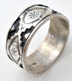 Wide Sterling Silver Band Ring Size 10.5 Vintage - The Jewelry Lady's Store