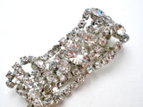 Wide Bracelet with Clear Rhinestones Vintage - The Jewelry Lady's Store