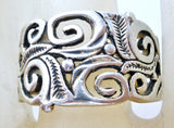 Wide Sterling Silver Open Work Band Size 8 - The Jewelry Lady's Store