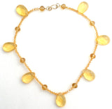 Yellow Crystal Bead Necklace 17" - The Jewelry Lady's Store