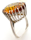 Yellow Citrine Ring 10K White Gold Size 6 - The Jewelry Lady's Store