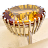 Yellow Citrine Ring 10K White Gold Size 6 - The Jewelry Lady's Store