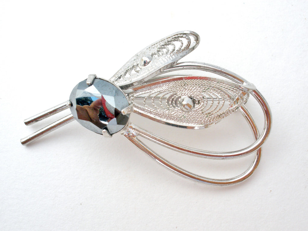 Zeidell's Sterling Silver Hematite Brooch Pin - The Jewelry Lady's Store